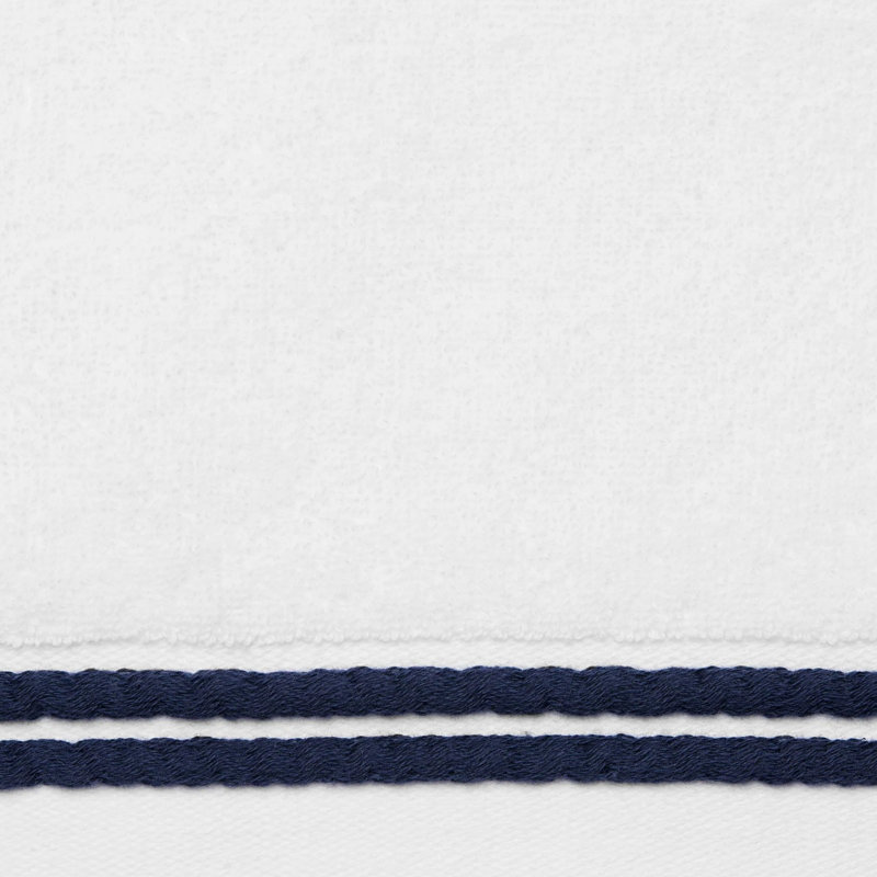 Aura Hand Towel, White/Navy