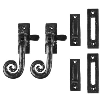 Hammer & Tongs - Curly Tail Window Fastener - Left Handed - W45mm x H115mm - Black