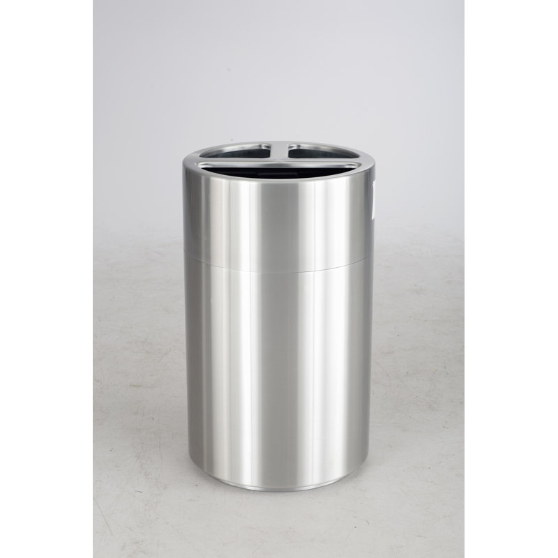 Triple Bin Receptacle 40 Gallon Multi Compartments Trash Recycling Bin