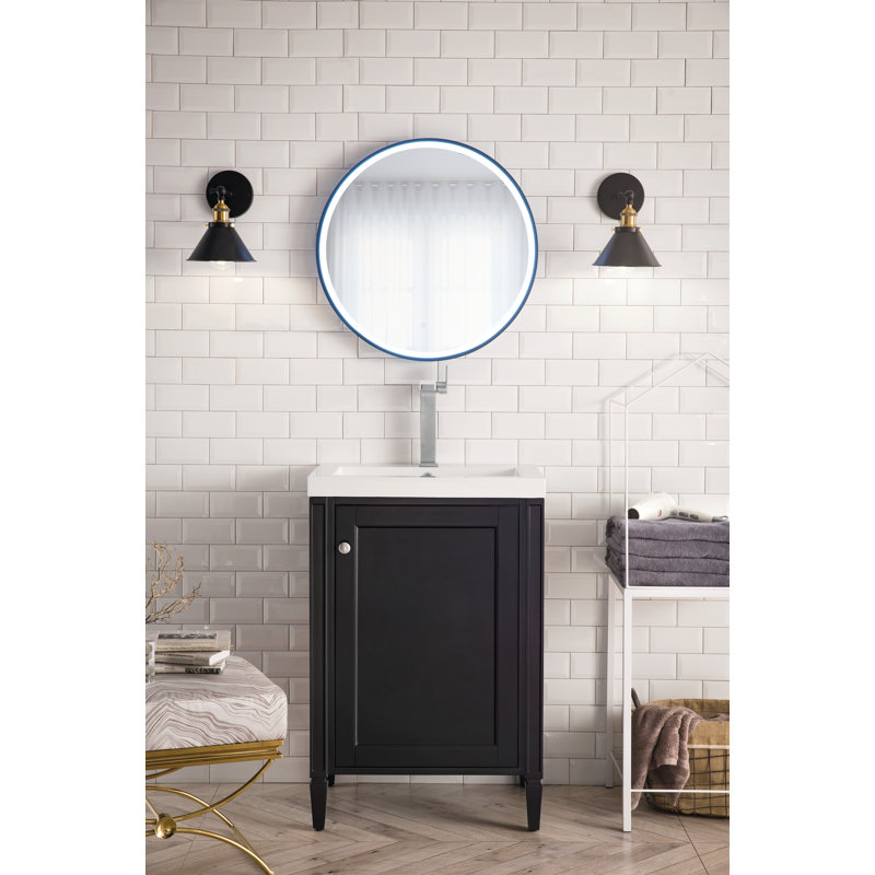 Meuble-lavabo simple l 24 po Britannia, Onyx noir
