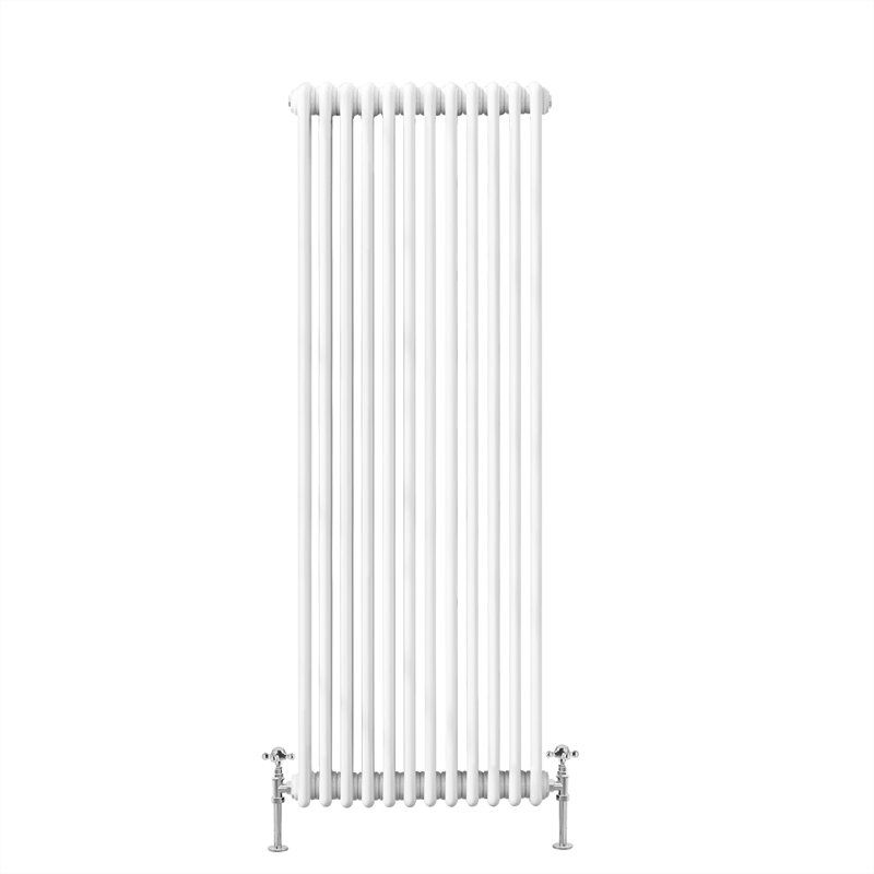 Valda Vertical Traditional 2 Column Designer Radiator, 180cm H x 56cm W, White