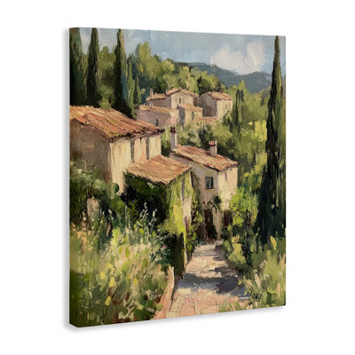 Expressionist Village Buildings Canvas, design par Petal Prints Design