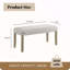 Banc rembourré Zelalle, tissu gris clair avec pieds en bois d'hévéa