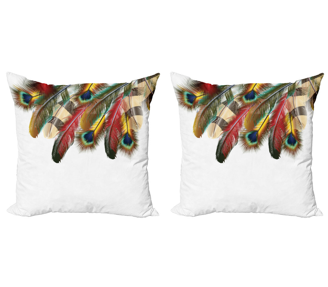 Kissen Kissenbezug 2er Pack, Vibrant Feathers Boho, Multicolor