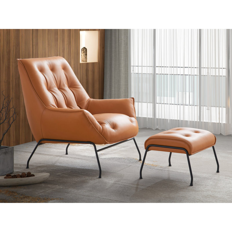 Chaise en cuir fleur de qualité supérieure, fabrication en métal, siège en mousse complète, chaise de 37 po de hauteur, l 21 po x P 19 po x H 15 po, accent et densité D29, cadre intérieur, l 35 po x P 38 po