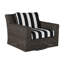 Fauteuil rotatif tissé rustique sans haut-parleur noir Noyer-590122802-792342735-792343115