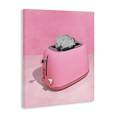 Grille-pain disco sur toile rose, design par Lish Creative