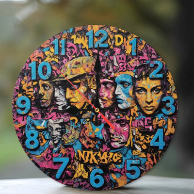 Clock Numbers With Graffiti Faces