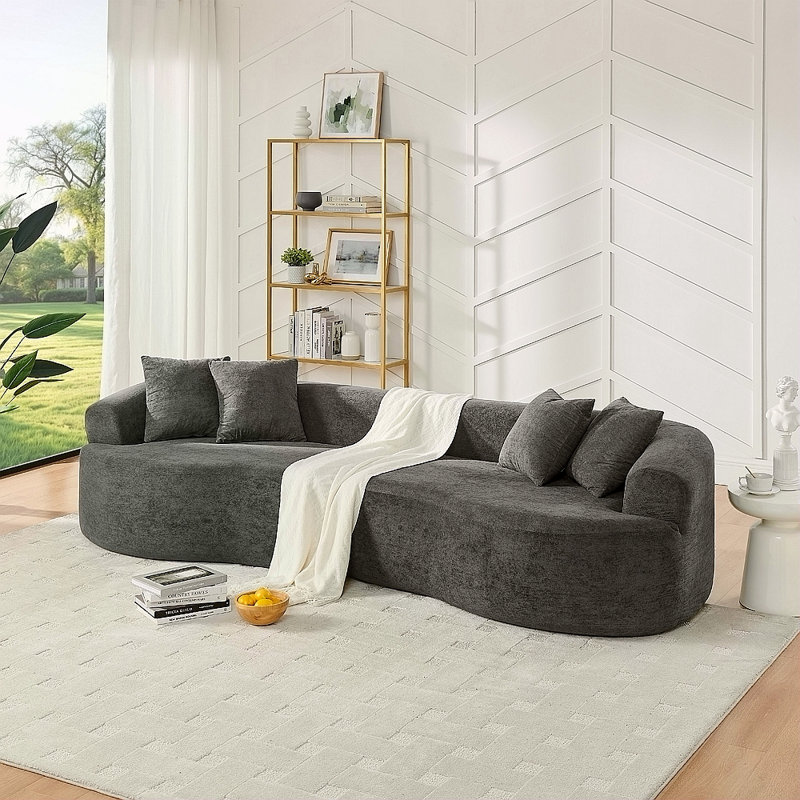 Canapé modulaire courbé 4 places Modern Cloud, canapé de salon à compression minimaliste, sans assemblage, chenille