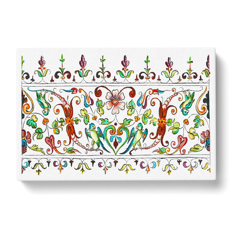 Flowers And Parrots Pattern by William Morris - Wrapped Canvas Painting, 35cm H x 50cm W x 3cm D