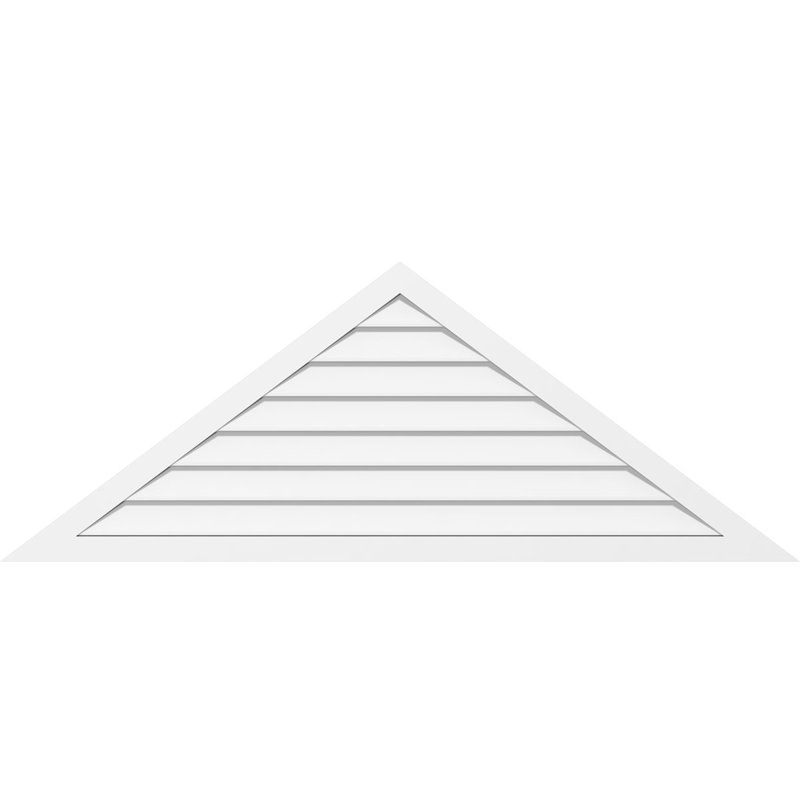 Triangle Surface Mount Non-Functional Brickmould Frame PVC Gable Vent 8/12 Pitch, 16" H x 48" W