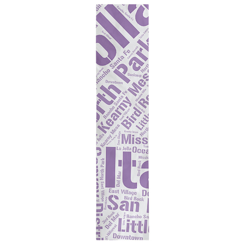 Chemin de table blendtable en coton, 72 po x 16 po, Mauve, San Diego