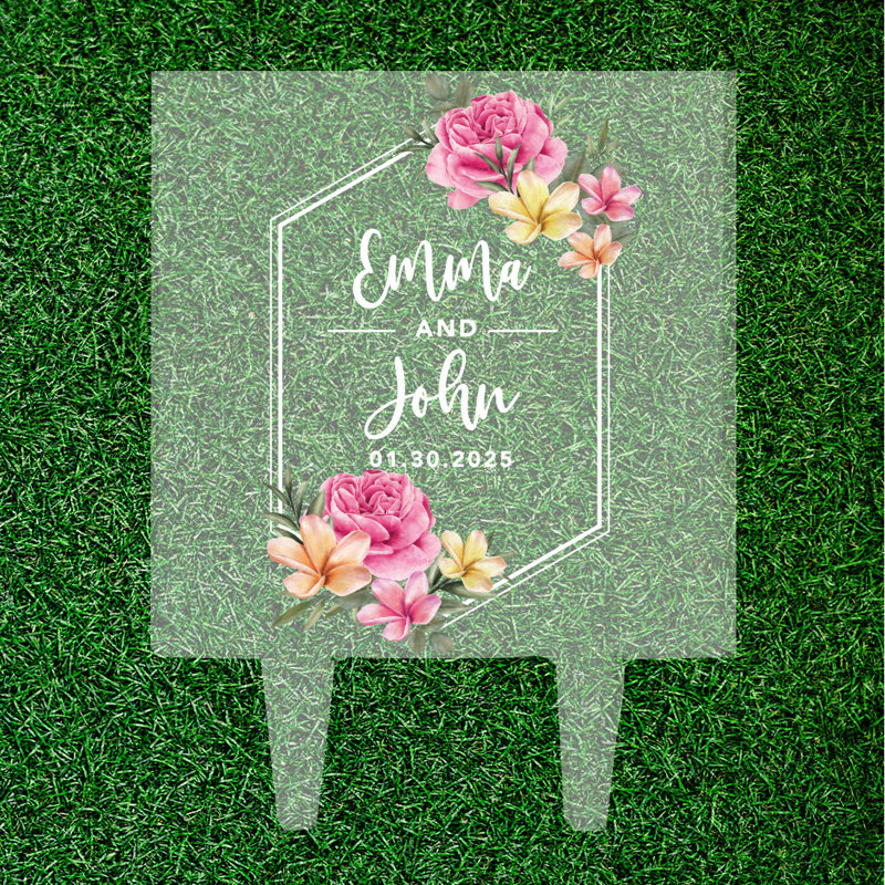 Surmatelas à gâteaux de mariage personnalisé floral