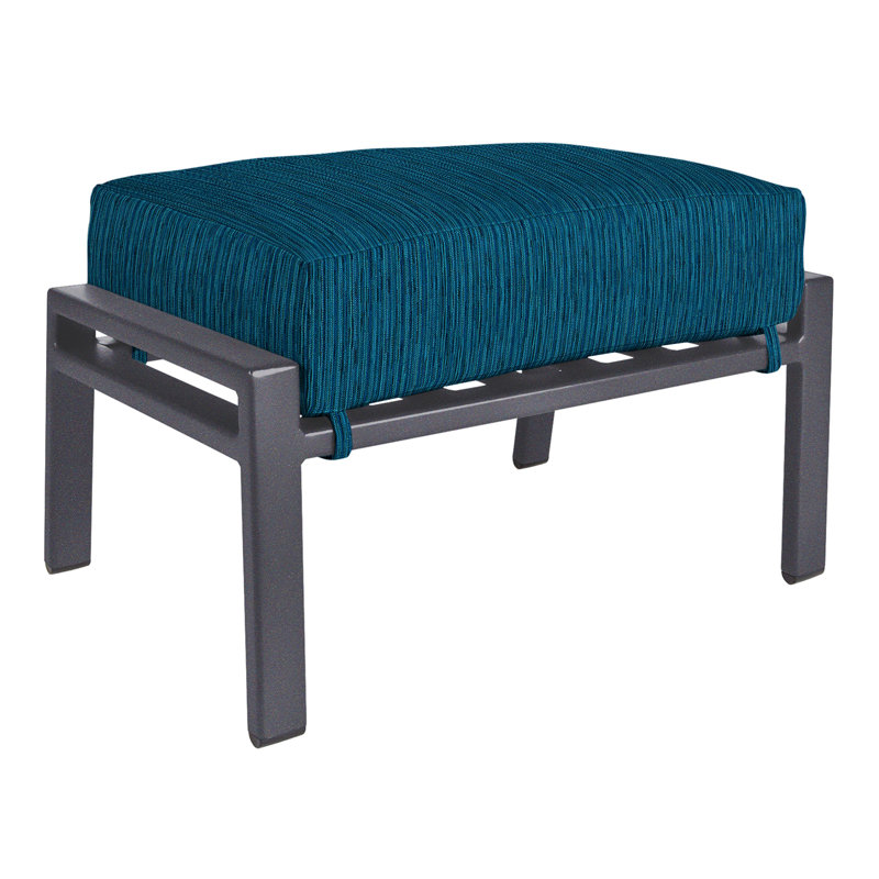 Aris Outdoor Ottoman, Graphite, Flagship Stone Sunbrella®