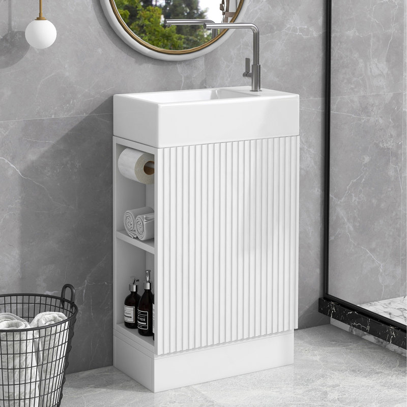 Meuble-lavabo 18,6 po avec lavabo, Blanc