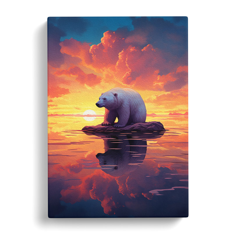 Polar Bear Romanticism No.2 - Wrapped Canvas, 50cm H x 35cm W x 3cm D