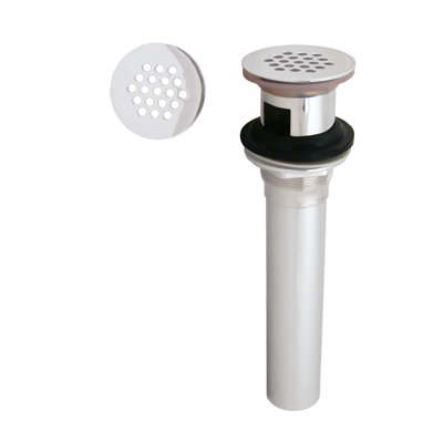 Grid Strainer Lavatory Drain Assembly with Overflow Holes - Exposed