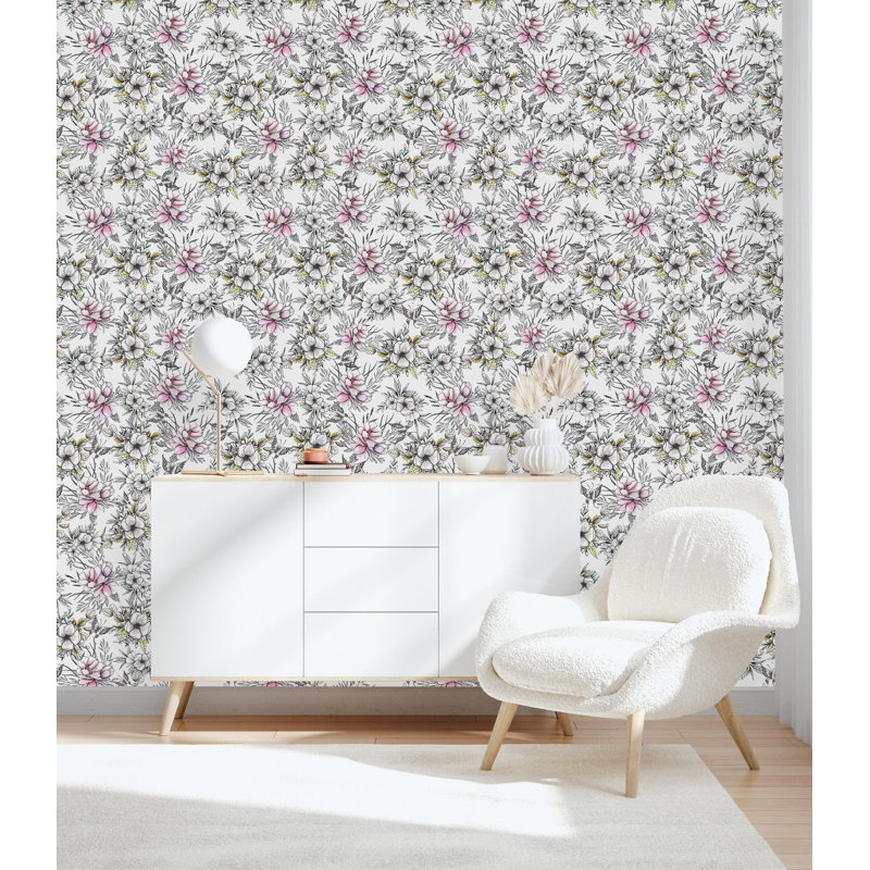 Rouleau de papier peint 18,75 pi x l 25 po Flowers and Butterflies