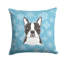  Coussin Snowflake Boston Terrier