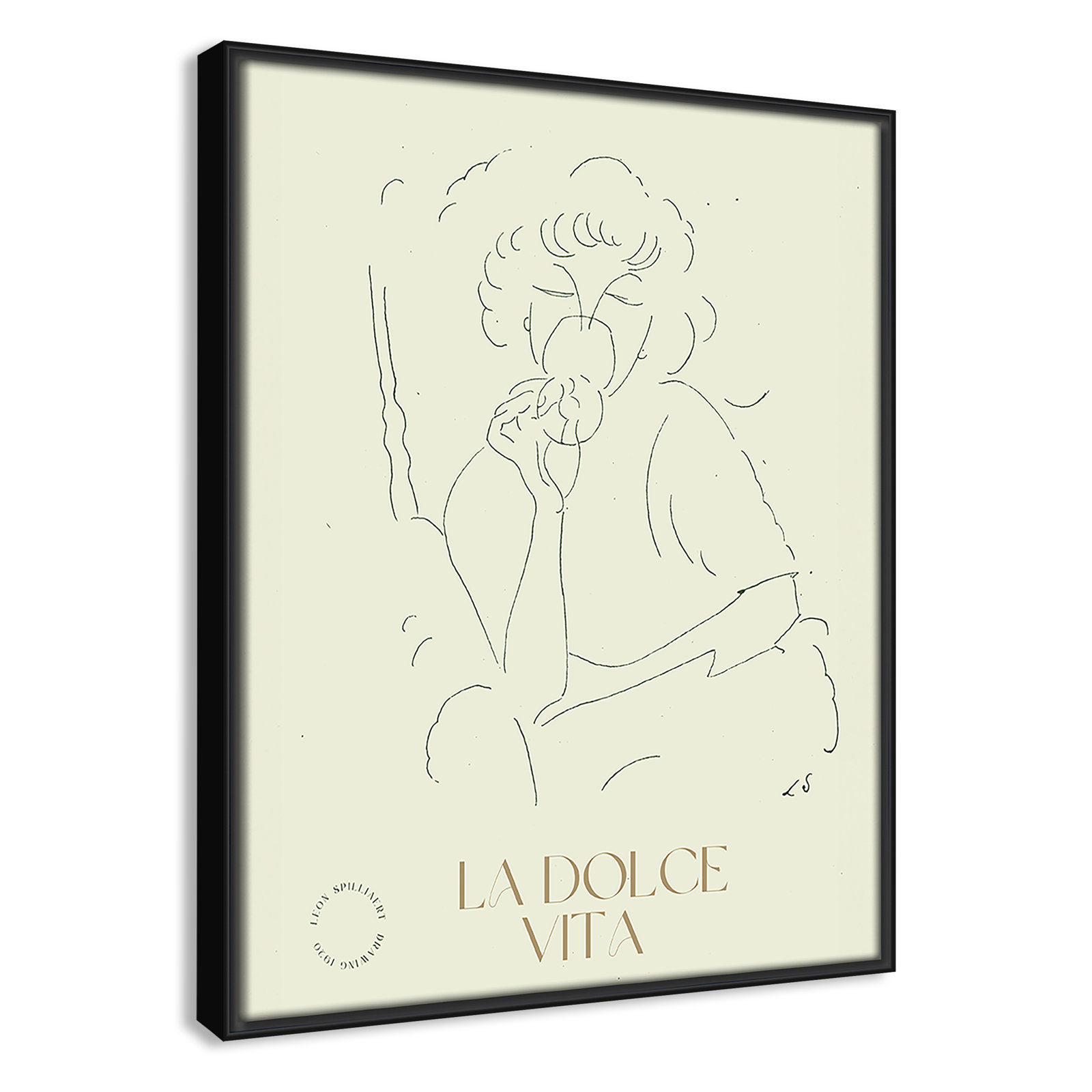 La Dolce Vita Print by Permild & Rosengreen x Léon Spilliaert, Black, 15.5" H x 12.5" W