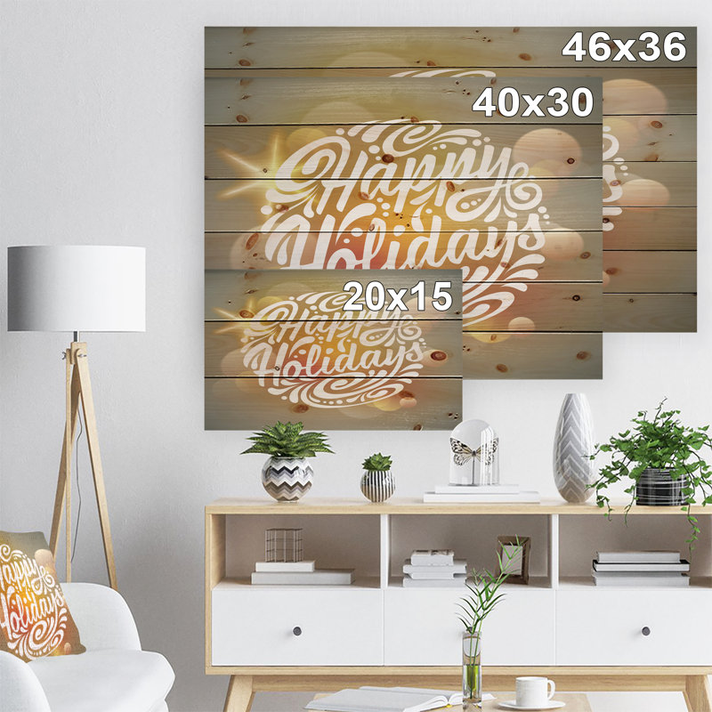 Arbre de Noël en forme de boule de Noël-impression d’art textuel, H 15 po x l 20 po x P 1 po, Bois