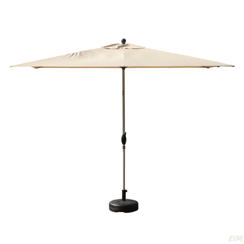 Parasol de patio rectangulaire avec fonction de levage et d'inclinaison à manivelle (parasol de patio), Beige