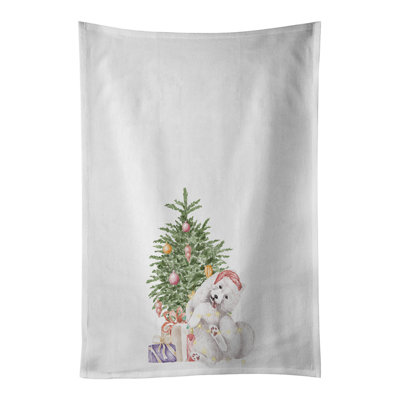 Serviette de thé Samoyed Caught Up Christmas