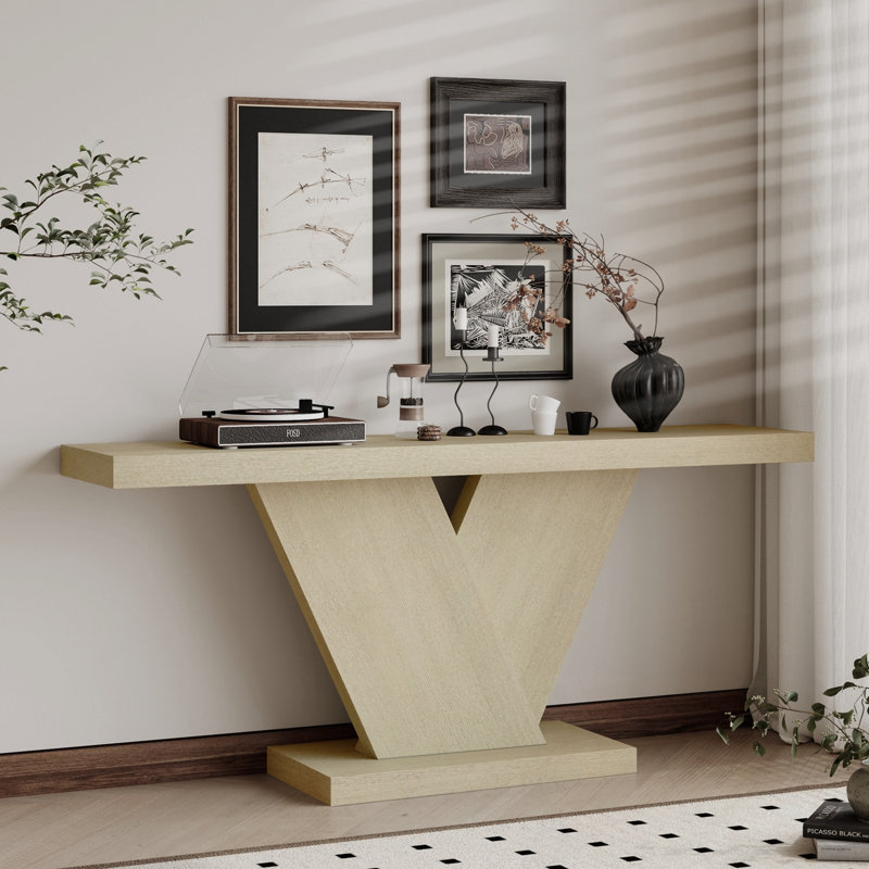 Console avec pieds en forme de X, Naturel