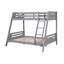 Lit superposé transitionnel en bois massif gris, façade réversible - angle d'accès, 2 tiroirs sous le lit, rails supérieurs, assemblage simple pour la configuration de la chambre à coucher-608083531