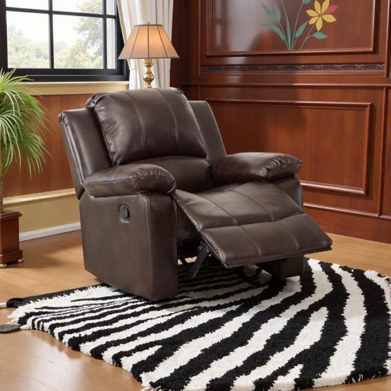 Fauteuil inclinable oscillant Classic Charlotte, Simili cuir brun foncé