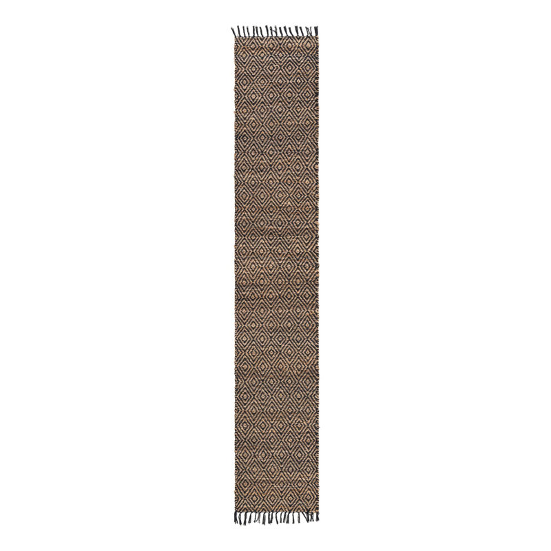 Tapis beige tressé à la main Mcelhaney, Tapis de couloir 2 pi 2 po x 12 pi