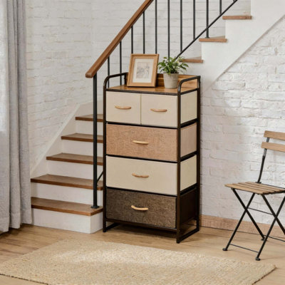 Armoire de rangement à 4 niveaux, organisateur de rangement, tour de commode autoportante, armoire de rangement pour couloir
