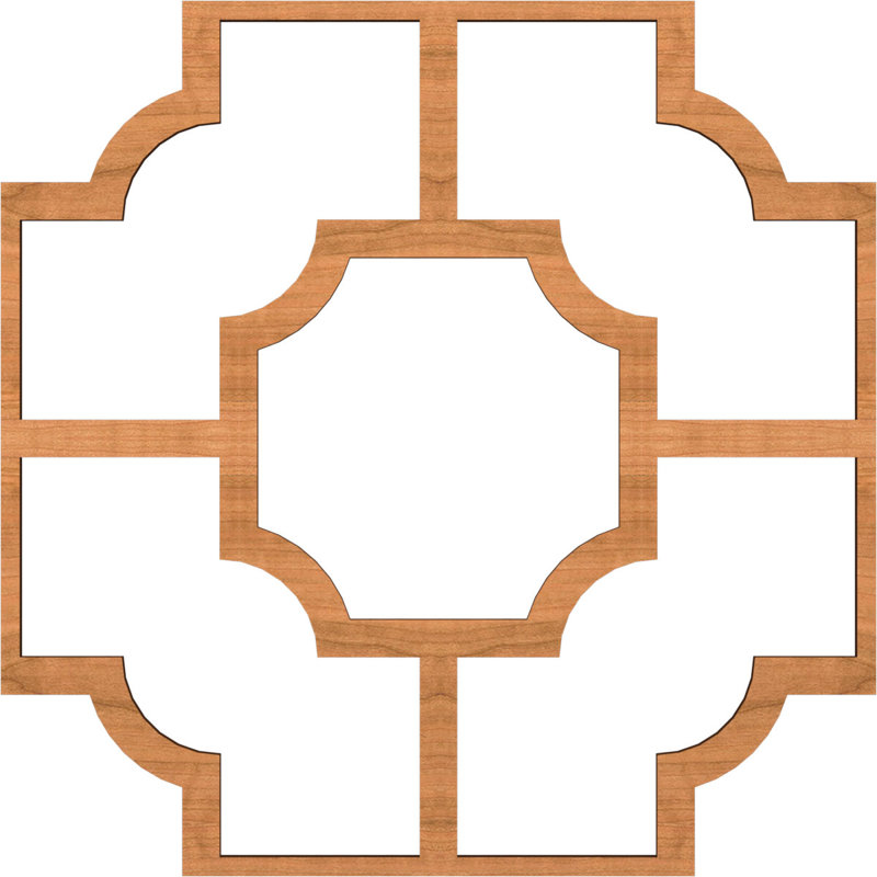 Bradley Decorative Ceiling Fretwork, Cherry, 66.83" H x 66.83" W x 0.375" D