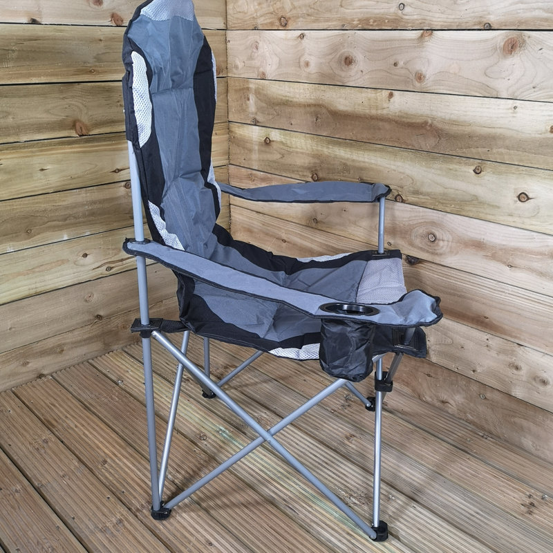 Gillian Luxury Padded High Back Folding Outdoor / Camping / Fishing Chair In Grey