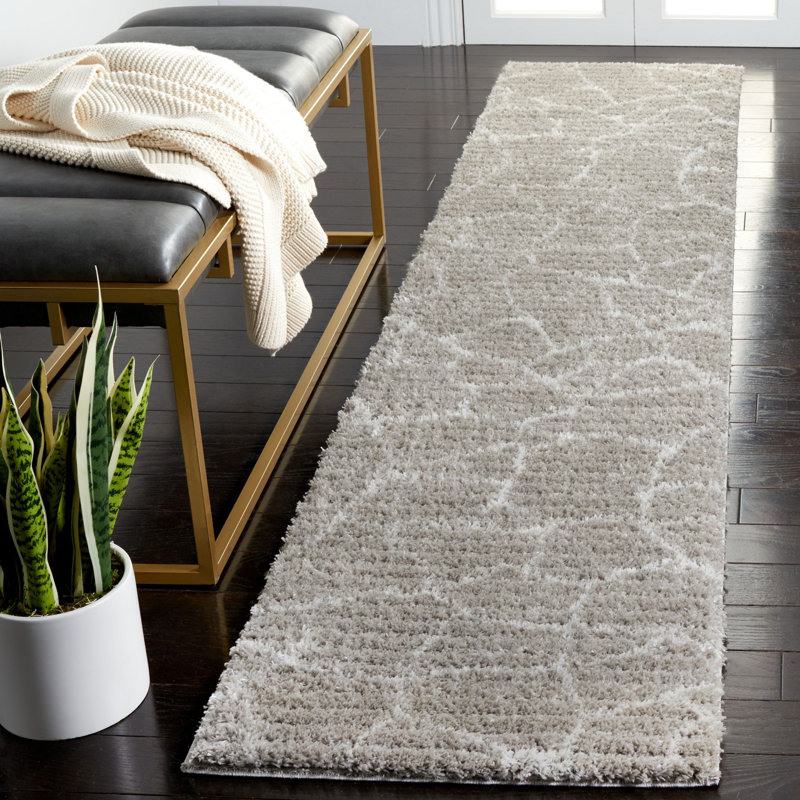Tapis à poils longs Tahoe 650 gris / ivoire Tahoe, Tapis de couloir 2 pi x 9 pi