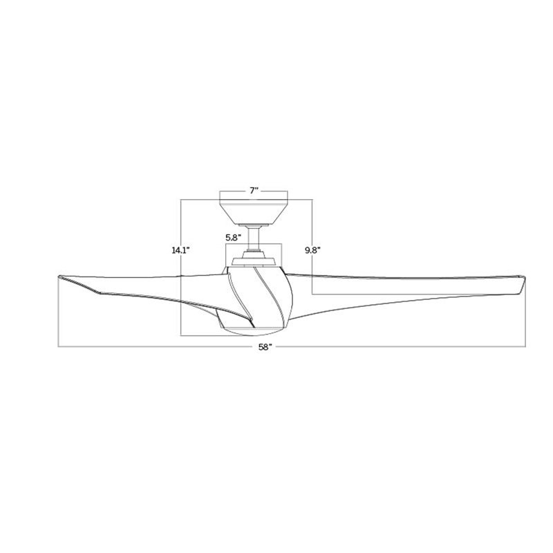 Ventilateur de plafond à 3 pales de 58 po pour l'extérieur et l'intérieur Smart Propelier avec télécommande et ensemble d'éclairage à DEL inclus