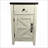 Farmhouse Nightstand with Charging Station, Barn Door &amp; Drawer – White+Black-335784467