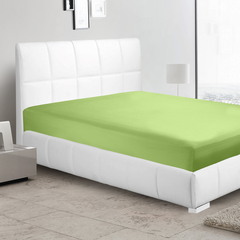 Drap-housse simple de couleur unie Premier., Vert jardin, Simple