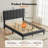 Queen Bed Frame with Adjustable Headboard, Upholstered Platform Bed Frame Queen Size No Box Spring Needed, Noise-Free, Heavy Duty, Dark Grey-197100006