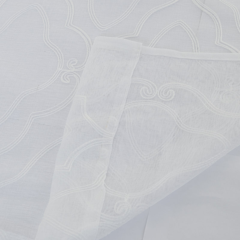 Panneau de rideau simple diaphane avec œillets Meza, Blanc, L 52 po x L 54 po