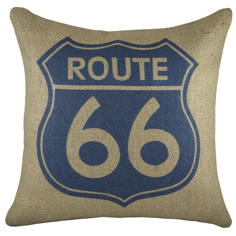 Jute / Sisal Reversible Throw Pillow, Blue