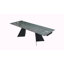 Table de salle à manger contemporaine extensible avec plateau en céramique et base en acier