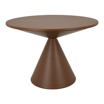 Jammy Plant Stand Table, Round Top, Brown Metal Cone Base
