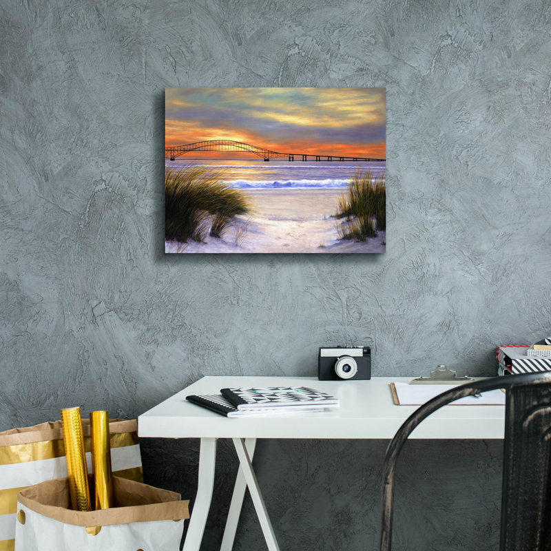 «Sunset Over Robert Moses» par Diane Romanello, H 12 po x l 16 po x P 0,75 po