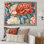 «Coral Blue Carnations Harmony I» sur toile
