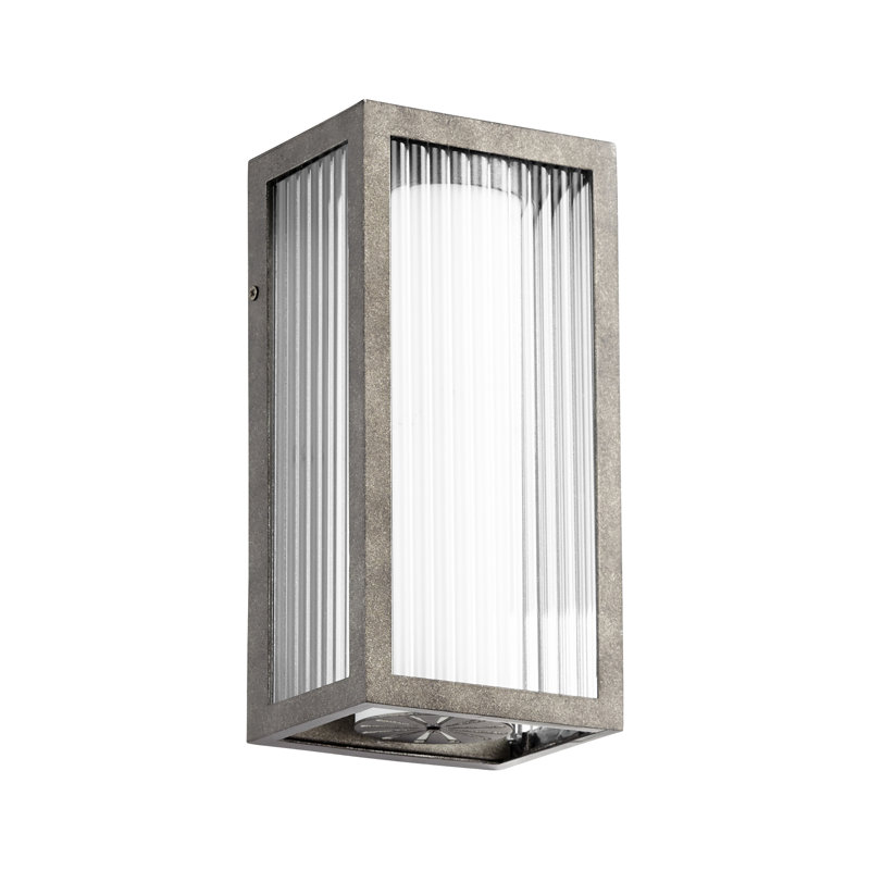Mobrup LED Wall Light, Weathered Zinc, 12" H x 6" W x 5" D