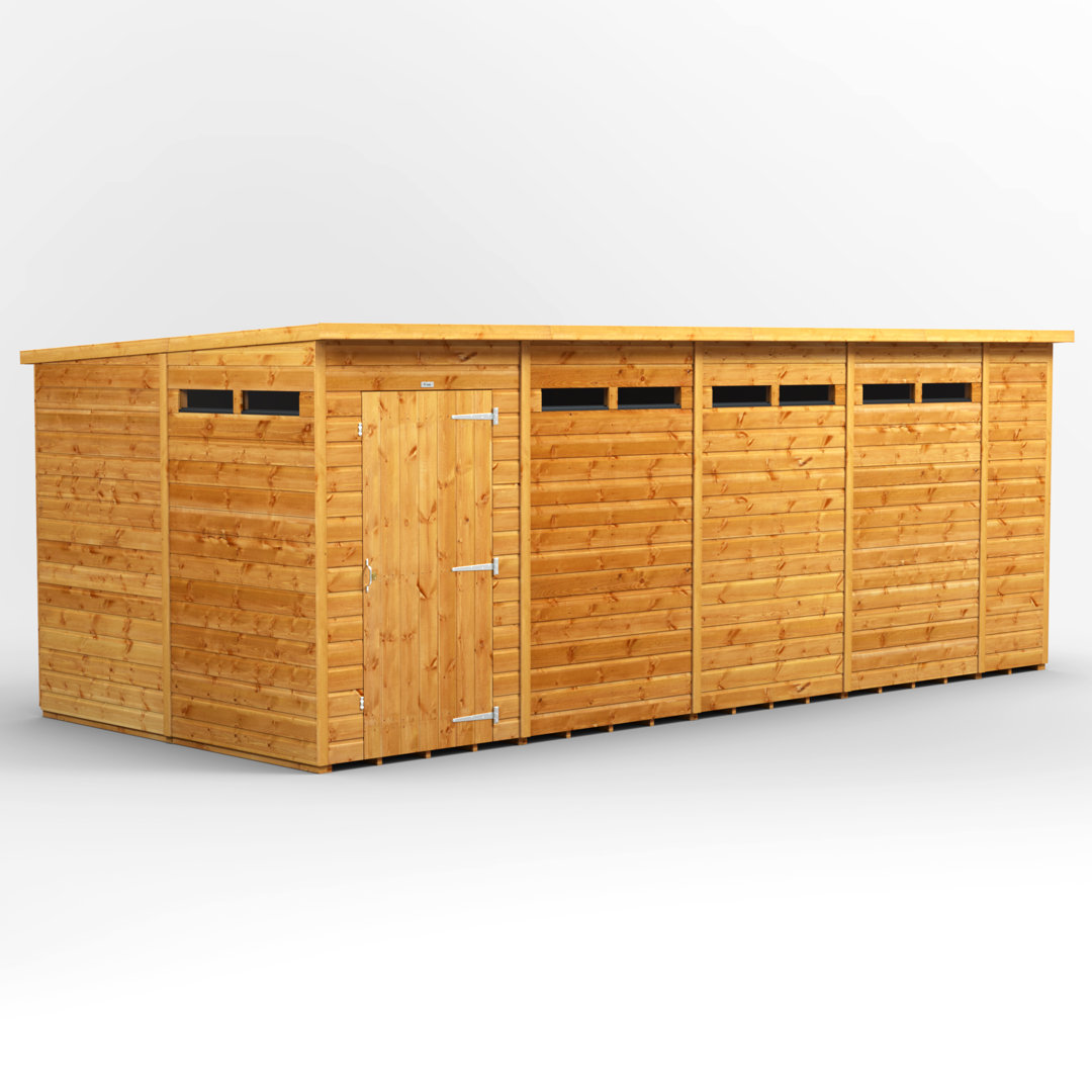 Powersheds 18 x 8ft Timber Tongue & Groove Pent Garden Shed Security Shed