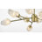 Transitional 12-Light Black With White Glass Shade Chandelier -1046643937-1007708728