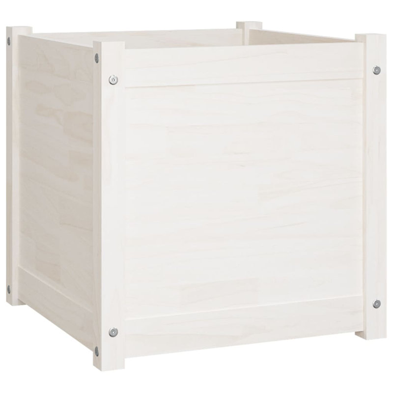 Boite à fleurs en boites, H 19,7 po x l 19,7 po x P 19,7 po, Blanc