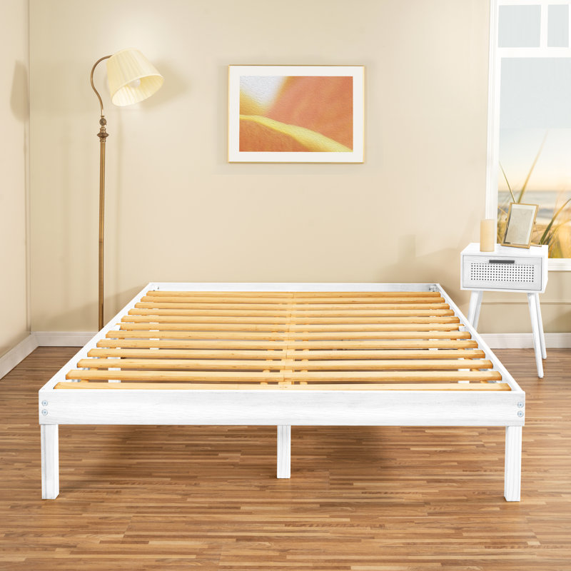Kailianna 14'' Solid Wood Platform Bed – Durable Wooden Bed Frame with Tall Design for Extra Heavy Duty Support and Timeless Style